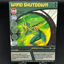 Bakugan WIND SHUTDOWN Green Ability Card BA335-AB-SM-GBL 44/48d - Image 1