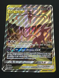 Espeon & Deoxys GX SM240 - Jumbo Oversized - Tag Team Promo- Pokemon TCG Card - Image 1