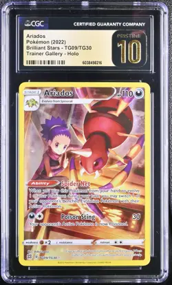CGC 10 Pristine Ariados TG09/TG30 Trainer Gallery Brilliant Stars Pokemon Card - Image 1