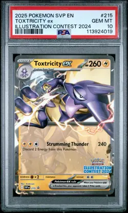 PSA 10 Toxtricity 215 Black Star Promo Illustration Contest 2025 Pokemon Card - Image 1