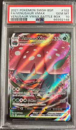 PSA 10 Venusaur VMAX SWSH102 Promo Venusaur VMAX Battle Box Pokemon Card - Image 1