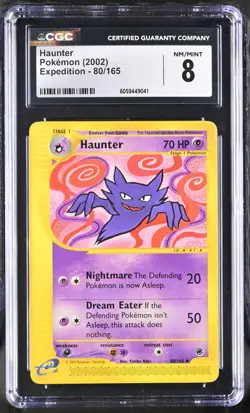 CGC 8 Haunter 80/165 Expedition 2002 Pokemon Card - Image 1