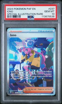 PSA 10 Iono 237/091 SIR Paldean Fates PAF Pokemon Card - Image 1