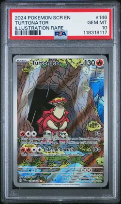 PSA 10 Turtonator 146/142 IR Illustration Rare Stellar Crown SCR Pokemon Card - Image 1
