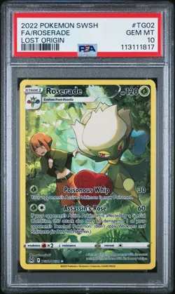 PSA 10 Roserade TG02/TG30 Trainer Gallery SWSH Lost Origin Pokemon Card - Image 1