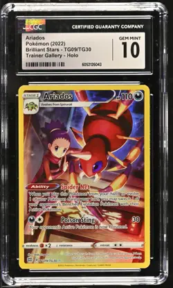 CGC 10 Ariados TG09/TG30 Trainer Gallery SWSH Brilliant Stars Pokemon Card - Image 1