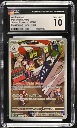 CGC 10 Archaludon 155/142 IR Illustration Rare Stellar Crown SCR Pokemon Card - Image 1