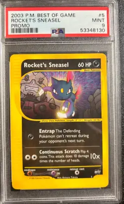 PSA 9 Rocket's Sneasel #5 Promo Best of Game 2003 Pokemon Card - Image 1