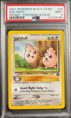 PSA 9 Igglybuff #36 Promo Black Star 2001 Pokemon Card - Image 1