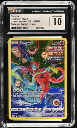 CGC 10 Deoxys GG12/GG70 Galarian Gallery Crown Zenith Pokemon Card - Image 1
