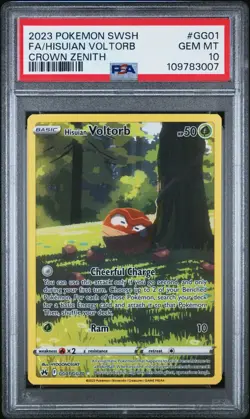 PSA 10 Hisuian Voltorb GG01/GG70 Galarian Gallery Crown Zenith Pokemon Card - Image 1