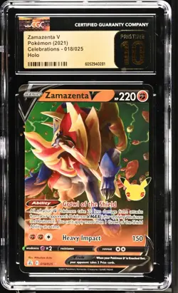 CGC 10 Pristine Zamazenta V 018/025 Celebrations Pokemon Card - Image 1