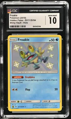 CGC 10 Froakie Shiny SV11/SV94 Shiny Vault Hidden Fates Pokemon Card - Image 1