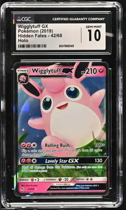 CGC 10 Wigglytuff GX 42/68 Hidden Fates 2019 Pokemon Card - Image 1