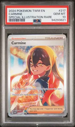 PSA 10 Carmine 217/167 SIR Twilight Masquerade TWM Pokemon Card - Image 1