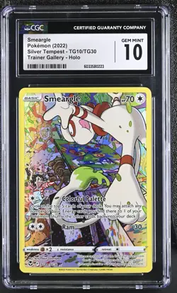 CGC 10 Smeargle TG10/TG30 Trainer Gallery Silver Tempest Pokemon Card - Image 1
