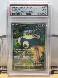 Pokemon Center 151 ETB Snorlax SVP 051 Stamp Promo Card PSA 9 Mint Condition - Image 4