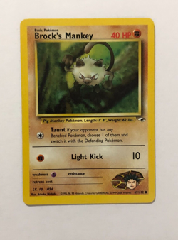 Pokemon Card Gym Heroes Brock's Mankey 67/132 Near Mint - Image 1