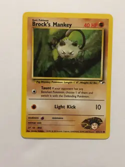 Pokemon Card Gym Heroes Brock's Mankey 67/132 Near Mint - Image 1