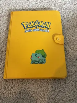1999 Pokemon Bulbasaur Yellow Collector's Album Vintage Pocket Binder +32 Cards - Image 1