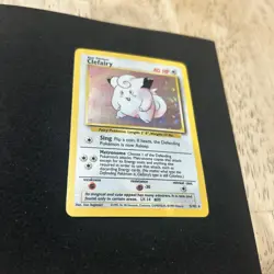 Pokemon TCG Clefairy Base Set Holo Unlimited Rare Card 5/102 - Image 1