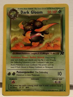 Dark Gloom 36/82- Team Rocket Set Uncommon Pokemon Card - Unlimited WOTC NM - Image 1