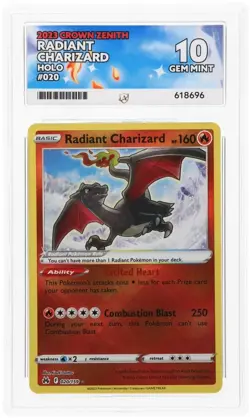 ACE 10 Radiant Charizard 020/159 Crown Zenith Holo Pokemon Card - Gem Mint - Image 1
