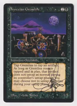 Signed Phyrexian Gremlins MP Antiquities Artist Amy Weber 1994 MTG Magic Vintage - Image 1