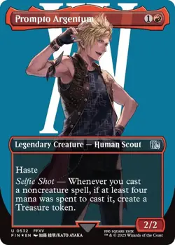 Prompto Argentum (Borderless) (Surge Foil) FINAL FANTASY NM MTG - Image 1