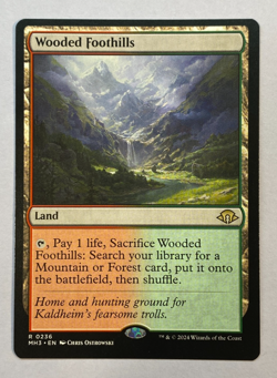 MTG - Wooded Foothills - NM - Modern Horizons 3 - Image 1