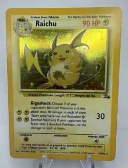 Pokemon TCG Raichu 14/62 Fossil Holo Unlimited Vintage - Image 1