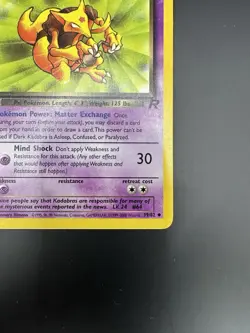 Dark Kadabra 39/82 Vintage Pokemon 1999-2000 Team Rocket - NM - Image 2
