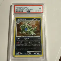 2007 POKEMON DIAMOND & PEARL MYSTERIOUS TREASURES #17 TYRANITAR-HOLO PSA7 - Image 1