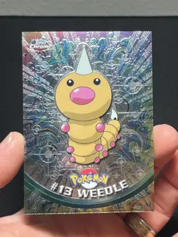 2000 TOPPS CHROME POKEMON T.V. Animation #13 WEEDLE Holo Foil - Image 1