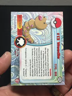2000 TOPPS CHROME POKEMON T.V. Animation #13 WEEDLE Holo Foil - Image 3