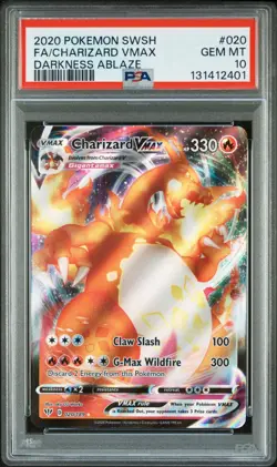 2020 POKEMON SWORD & SHIELD DARKNESS ABLAZE #020 FULL ART/CHARIZARD VMAX PSA 10 - Image 1