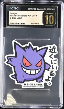 CGC 10 Pristine Gengar B-Side Label Pokemon Sticker Pt.4 2019 - Image 1