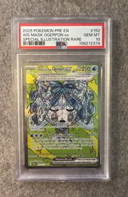 2025 Pokemon Prismatic Evolutions Wellspring Mask Ogerpon EX #152/131 SIR PSA 10 - Image 1