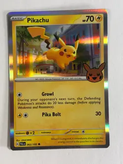 Pokemon TCG Trick Or Trade Holographic Pikachu 062/193 Near Mint - Image 1