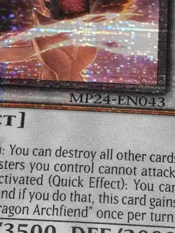 YUGIOH TYRANT RED DRAGON ARCHFIEND MP24-EN043 QUARTER CENTURY SECRET 1ST ED NM - Image 5