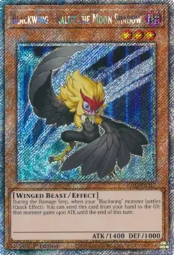 Yugioh! Blackwing - Kalut the Moon Shadow - RA03-EN217 - Platinum Secret Rare - - Image 1