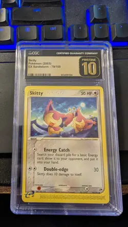 (POP 13) CGC 10 PRISTINE 2003 Pokemon Ex Sandstorm 79/100 Skitty Card - Image 1