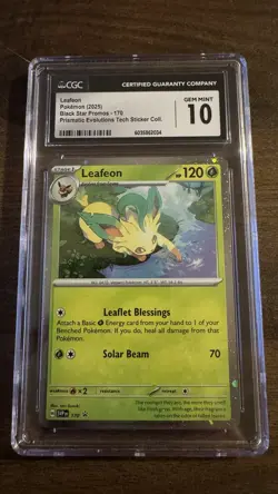 CGC 10 GEM MINT Leafeon SVP 170 COSMOS HOLO PROMO Pokemon Card - Image 1