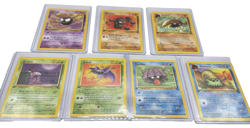 1999 Pokemon LOT of 7 Fossil Cards -Gastly, Kabuto, Geodude,Zubat, Shellder, - Image 1