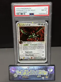 Pokemon Card Aerodactyl EX 94/100 Holo Rare EX Sandstorm PSA 8 NM MT - Image 1
