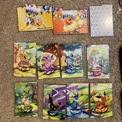 Full Set 8 EMPTY Pokemon PRISMATIC EVOLUTIONS Mini Tins/coins/cards/plus extras - Image 2