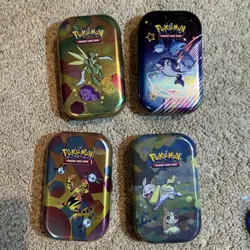 Full Set 8 EMPTY Pokemon PRISMATIC EVOLUTIONS Mini Tins/coins/cards/plus extras - Image 3