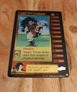 DBZ Dragon Ball Z Card Gold FOIL Raditz P4 CCG Promo LIMITED Saiyan Saga HP 2000 - Image 2