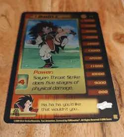 DBZ Dragon Ball Z Card Gold FOIL Raditz P4 CCG Promo LIMITED Saiyan Saga HP 2000 - Image 4