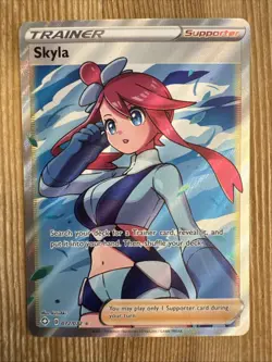 Skyla - 072/072 - Pokemon Shining Fates Sword Shield Full Art Ultra Rare Card NM - Image 1